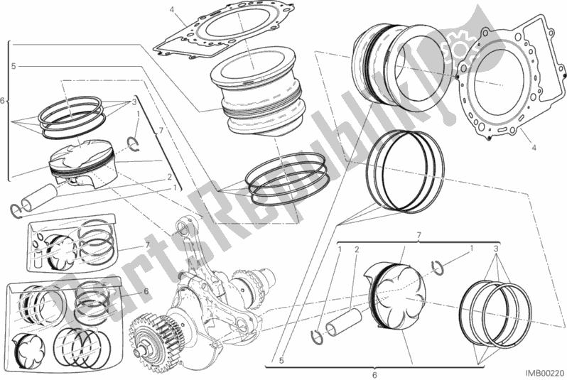 Toutes les pièces pour le Cylindres - Pistons du Ducati Superbike 959 Panigale ABS Thailand 2019